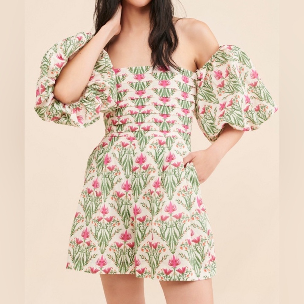 Especia x Anthropologie Off-The-Shoulder Floral Printed Romper Size L